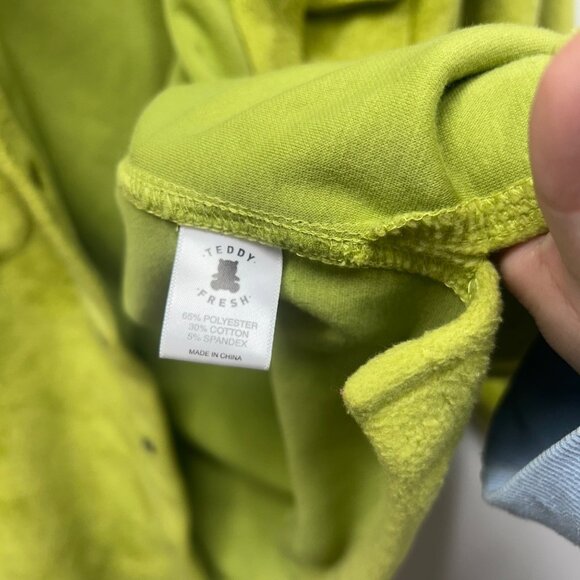 Teddy Fresh Green Fleece Button-Up Shirt Jacket With Pockets M - Picture 8 of 9